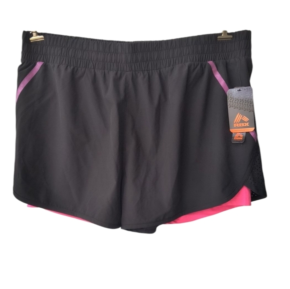 RBX Black & Pink Athletic Drawstring Shorts Lightweight Performance XL NWT - Picture 15 of 15